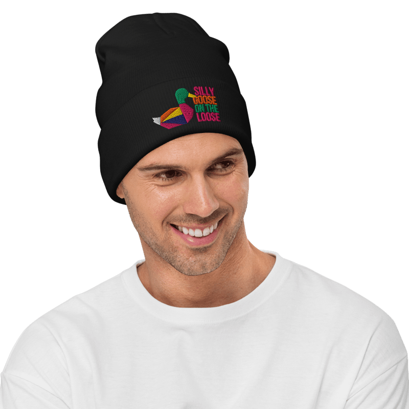 Goose on the loose Duck Goose Funny Gift Embroidered Beanie - JonPrint | Discover cool t-shirts for every style and occasion