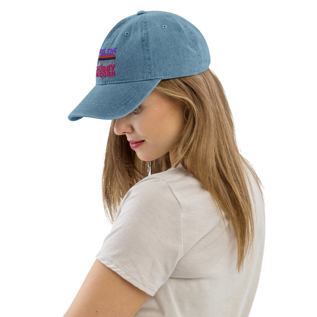 Custom Embroidered Hats Save the Chubby Unicorn Denim Hat - JonPrint | Discover cool t-shirts for every style and occasion